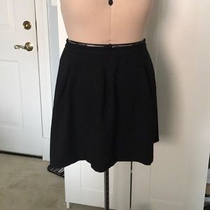 Black Pleated Circle Skirt